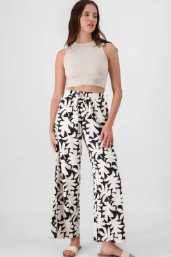 Shasa Wide Leg Tropical Print Pants