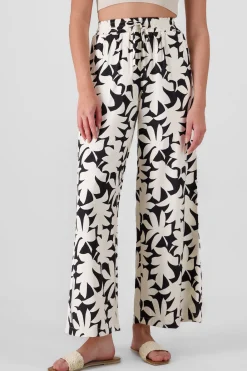 Shasa Wide Leg Tropical Print Pants