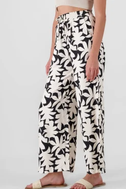 Shasa Wide Leg Tropical Print Pants