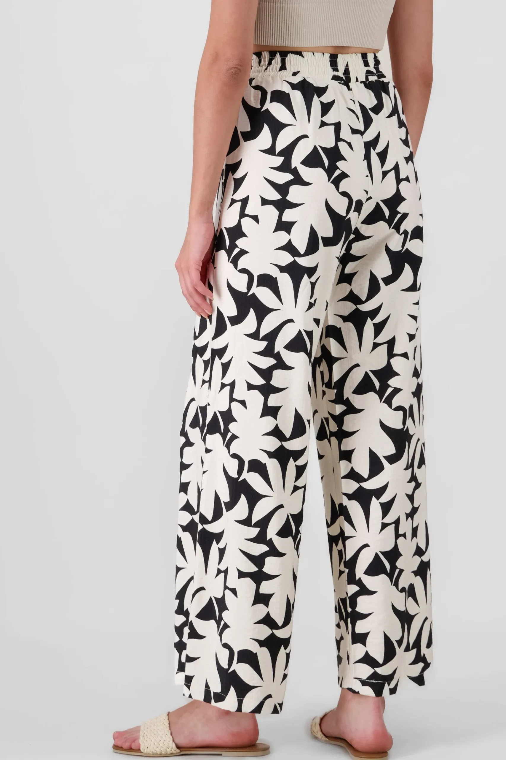 Shasa Wide Leg Tropical Print Pants