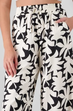 Shasa Wide Leg Tropical Print Pants