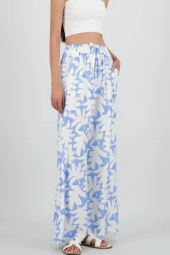 Shasa Wide Leg Tropical Print Pants