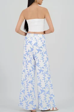 Shasa Wide Leg Tropical Print Pants