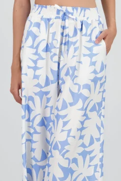 Shasa Wide Leg Tropical Print Pants