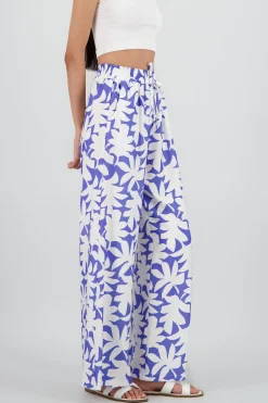 Shasa Wide Leg Tropical Print Pants