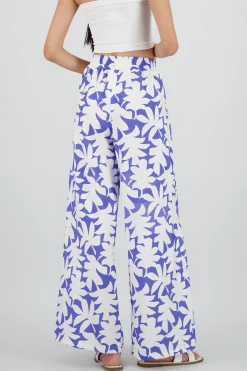 Shasa Wide Leg Tropical Print Pants