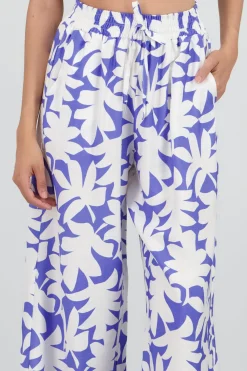 Shasa Wide Leg Tropical Print Pants