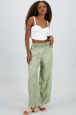 Shasa Wide Pants with Smocked Waist Detail