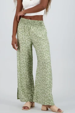 Shasa Wide Pants with Smocked Waist Detail