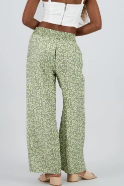 Shasa Wide Pants with Smocked Waist Detail