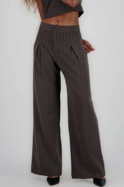 Shasa Wide Pleated Striped Pants