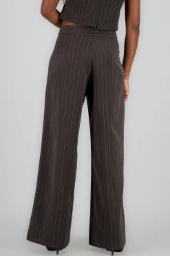 Shasa Wide Pleated Striped Pants