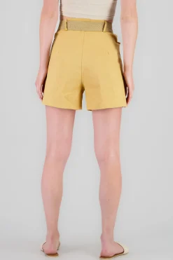 Shasa Wide Shorts with Linen Belt Detail