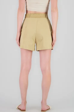 Shasa Wide Shorts with Linen Belt Detail