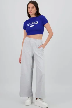 Shasa Wide Sweatpants with Elastic Waist
