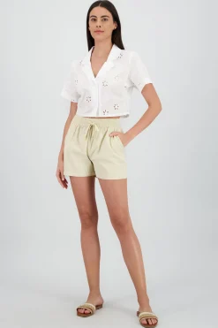 Shasa Wide Waistband and Detail Shorts
