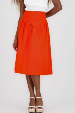 Shasa Wide Waistband Midi Skirt