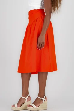 Shasa Wide Waistband Midi Skirt
