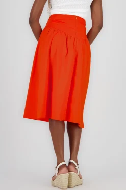 Shasa Wide Waistband Midi Skirt