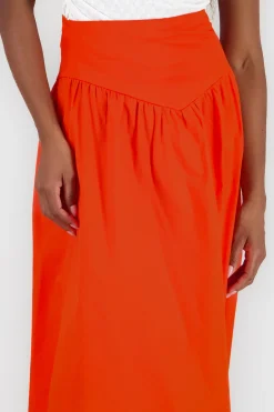 Shasa Wide Waistband Midi Skirt