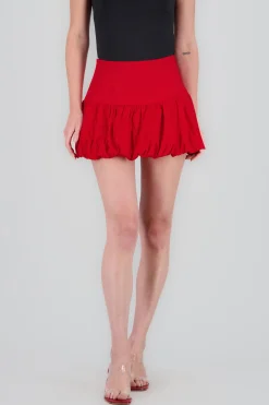 Shasa Wide Waistband Mini Bubble Skirt