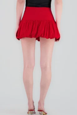 Shasa Wide Waistband Mini Bubble Skirt