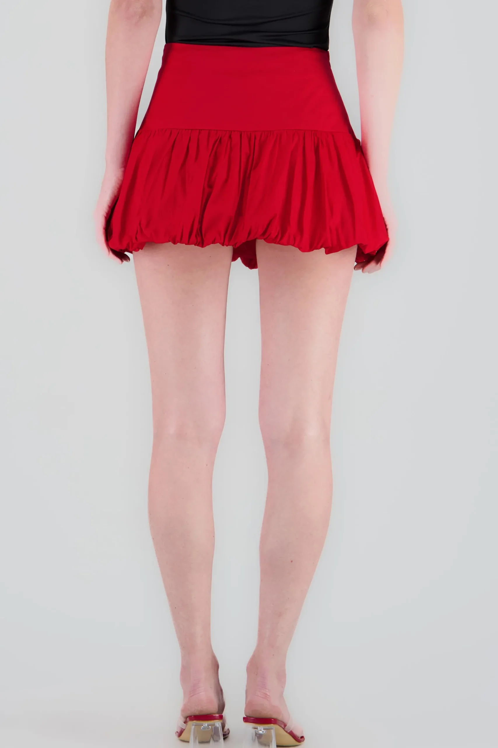 Shasa Wide Waistband Mini Bubble Skirt
