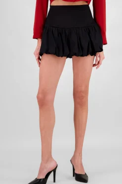 Shasa Wide Waistband Mini Bubble Skirt