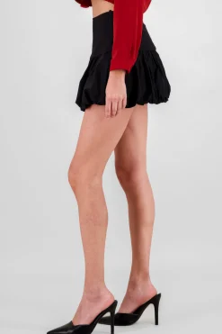 Shasa Wide Waistband Mini Bubble Skirt