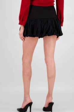 Shasa Wide Waistband Mini Bubble Skirt