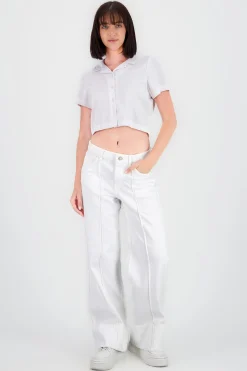 Shasa Wide-leg Jeans with Cut
