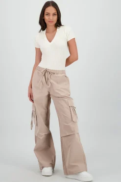 Shasa Wide-Leg Pants with Pocket and Tie Detail