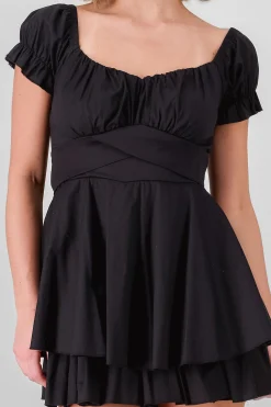 Shasa Wrinkled Bustier Mini Dress