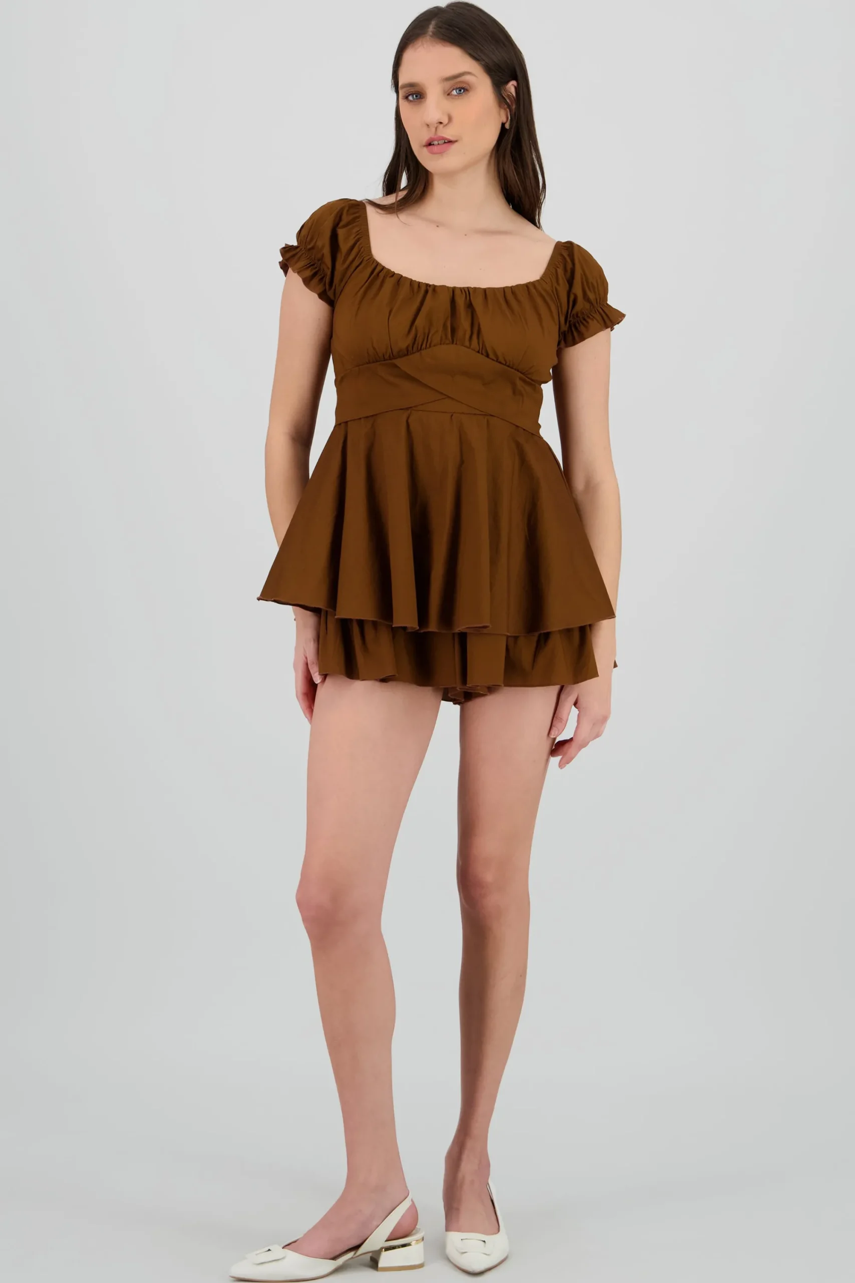 Shasa Wrinkled Bustier Mini Dress