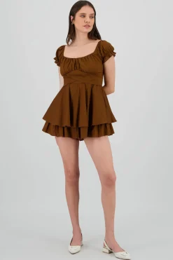 Shasa Wrinkled Bustier Mini Dress