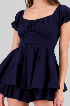 Shasa Wrinkled Bustier Mini Dress