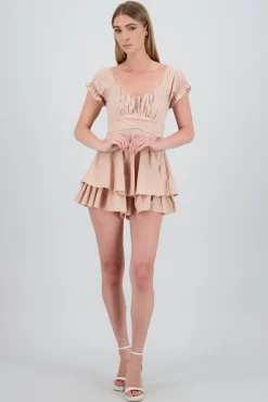 Shasa Wrinkled Bustier Mini Dress