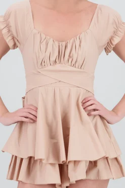 Shasa Wrinkled Bustier Mini Dress