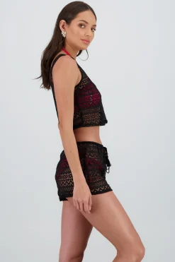 Shasa Zig Zag Knit Spaghetti Strap Top