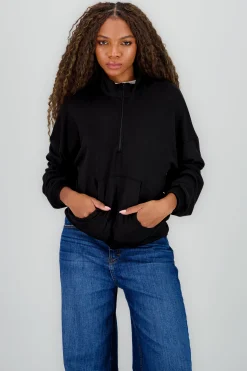 Shasa Zip Detail Kangaroo Pocket Hoodie