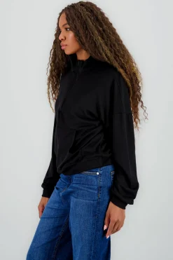 Shasa Zip Detail Kangaroo Pocket Hoodie