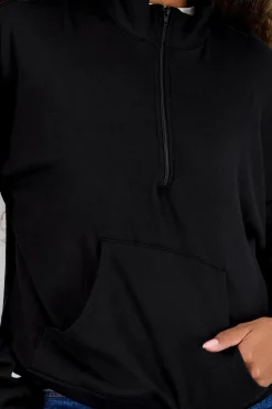 Shasa Zip Detail Kangaroo Pocket Hoodie